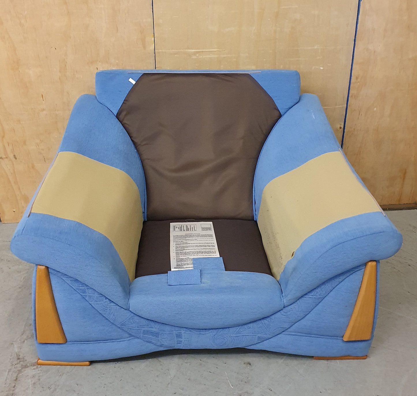 Blue Armchair with Removable Armrests and Backrest - 104156