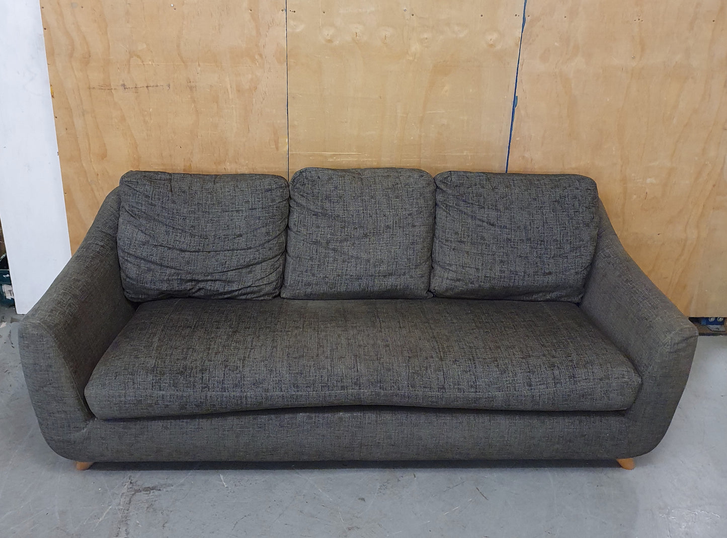 G-PLAN Dark Grey 3 Seater Sofa with Removable Back Cushions - 310126-01