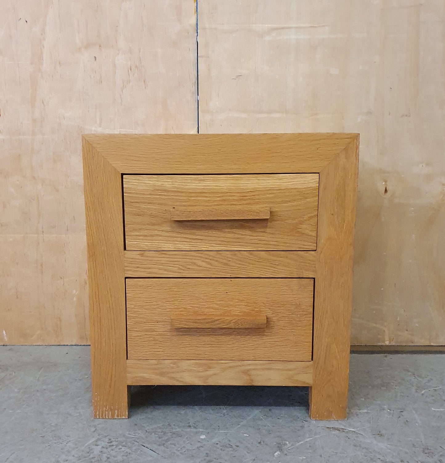 Single 2 Drawer Oak Bedside Cabinet - 104492