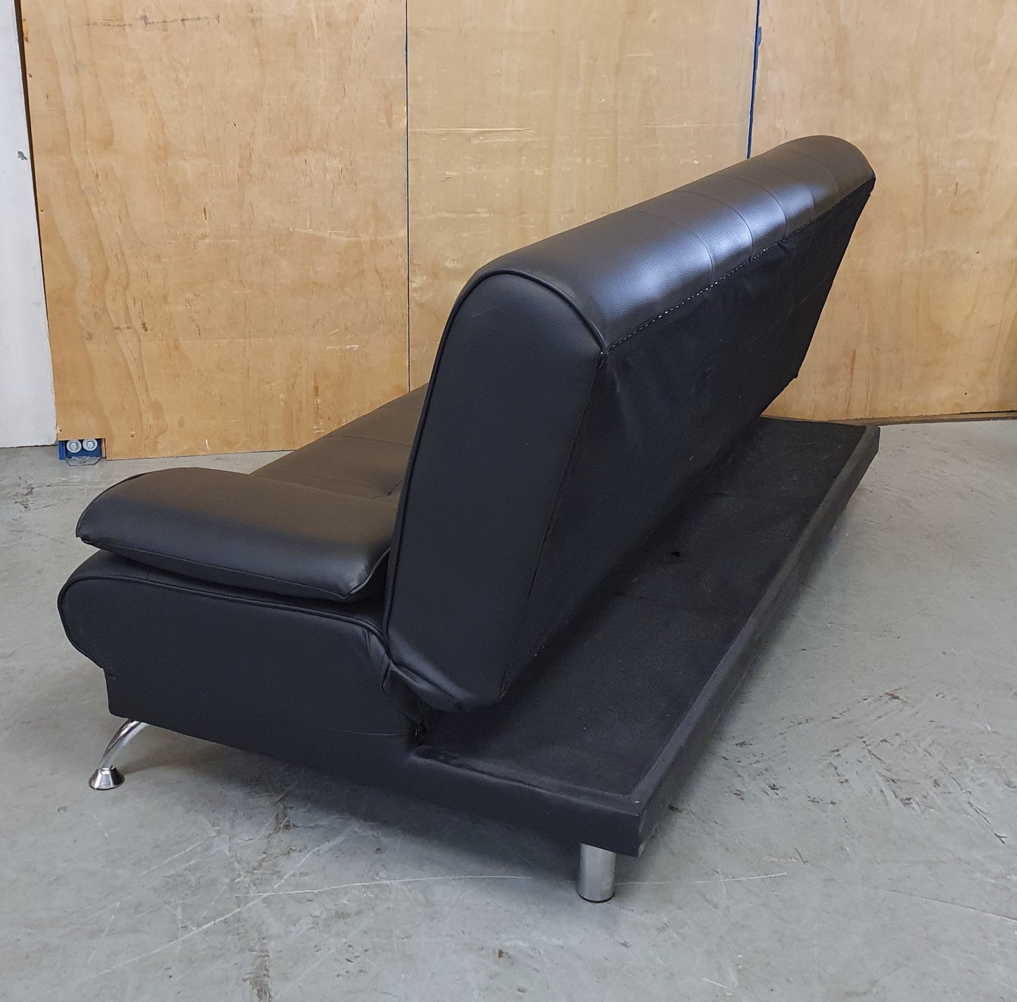 Black Faux Leather Click-Clak Sofa Bed - 104765