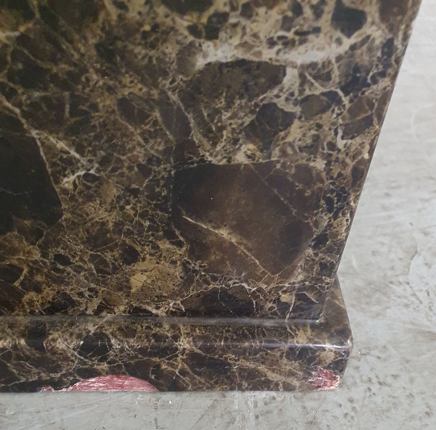 Large Heavy Brown Faux Marble Dining Table - 104429
