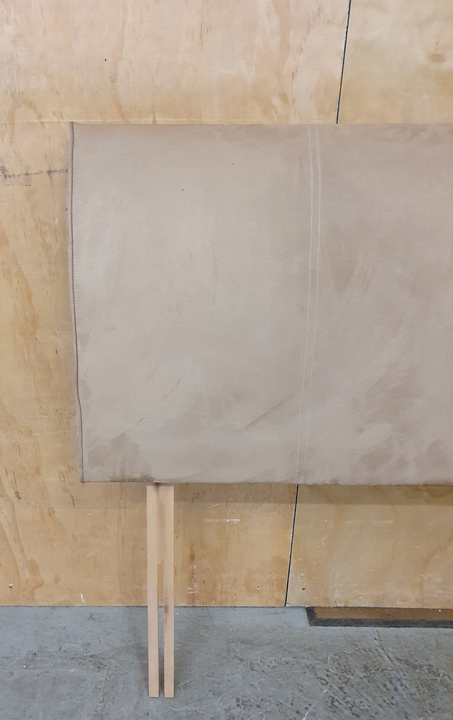 Light Brown Suede Double Headboard - 104876