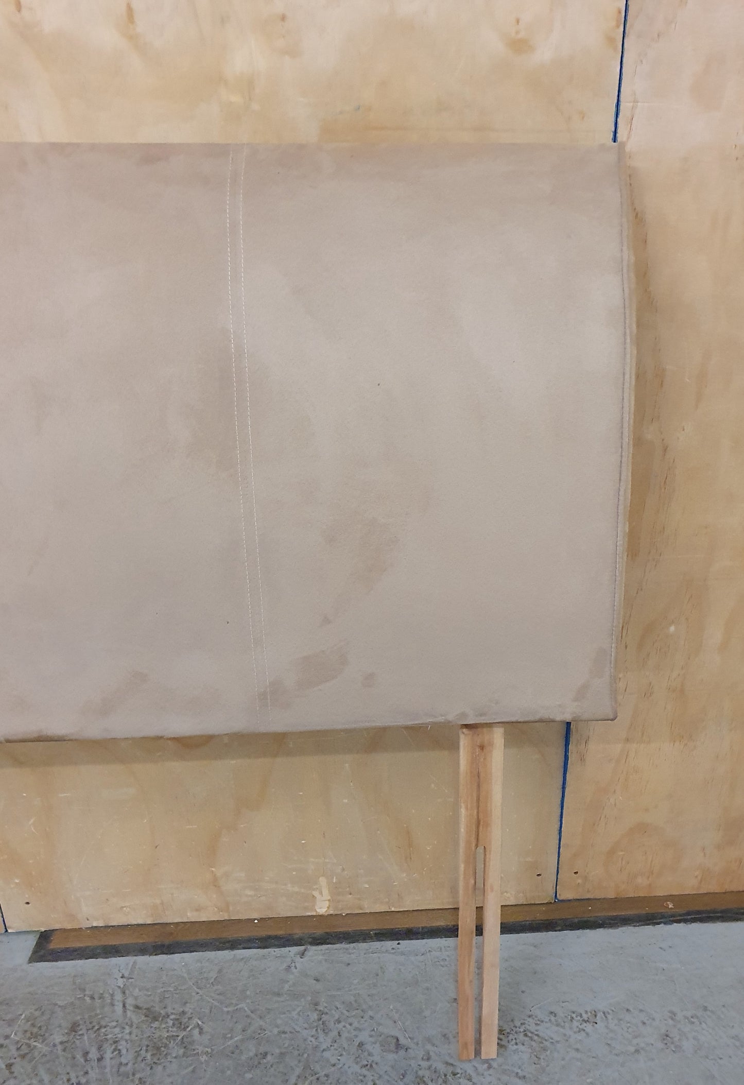 Light Brown Suede Double Headboard - 104876