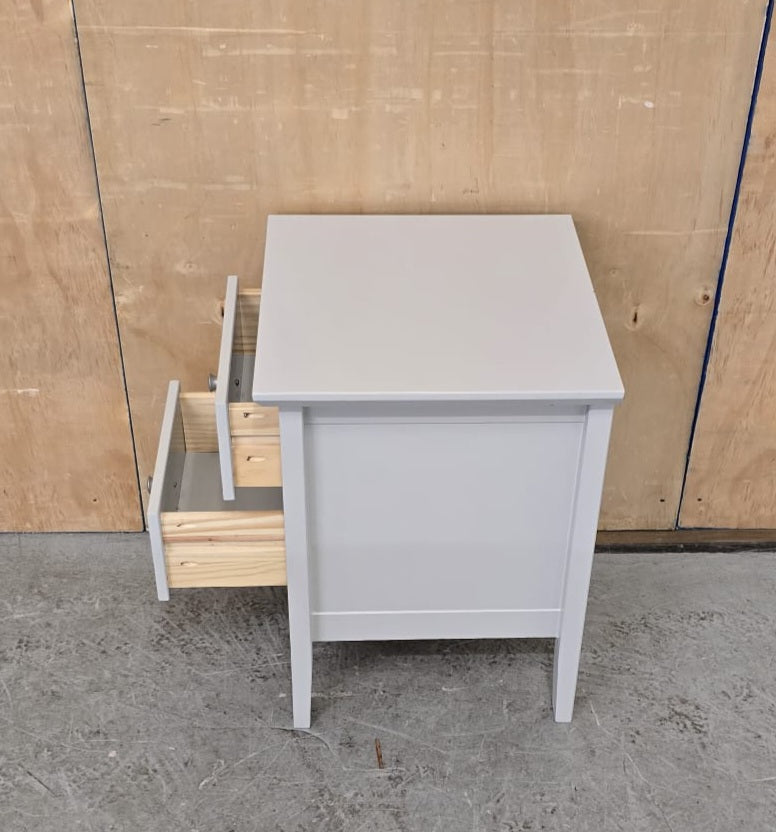 IKEA Single Light Grey Wood 2 Drawer Bedside Cabinet - 104715