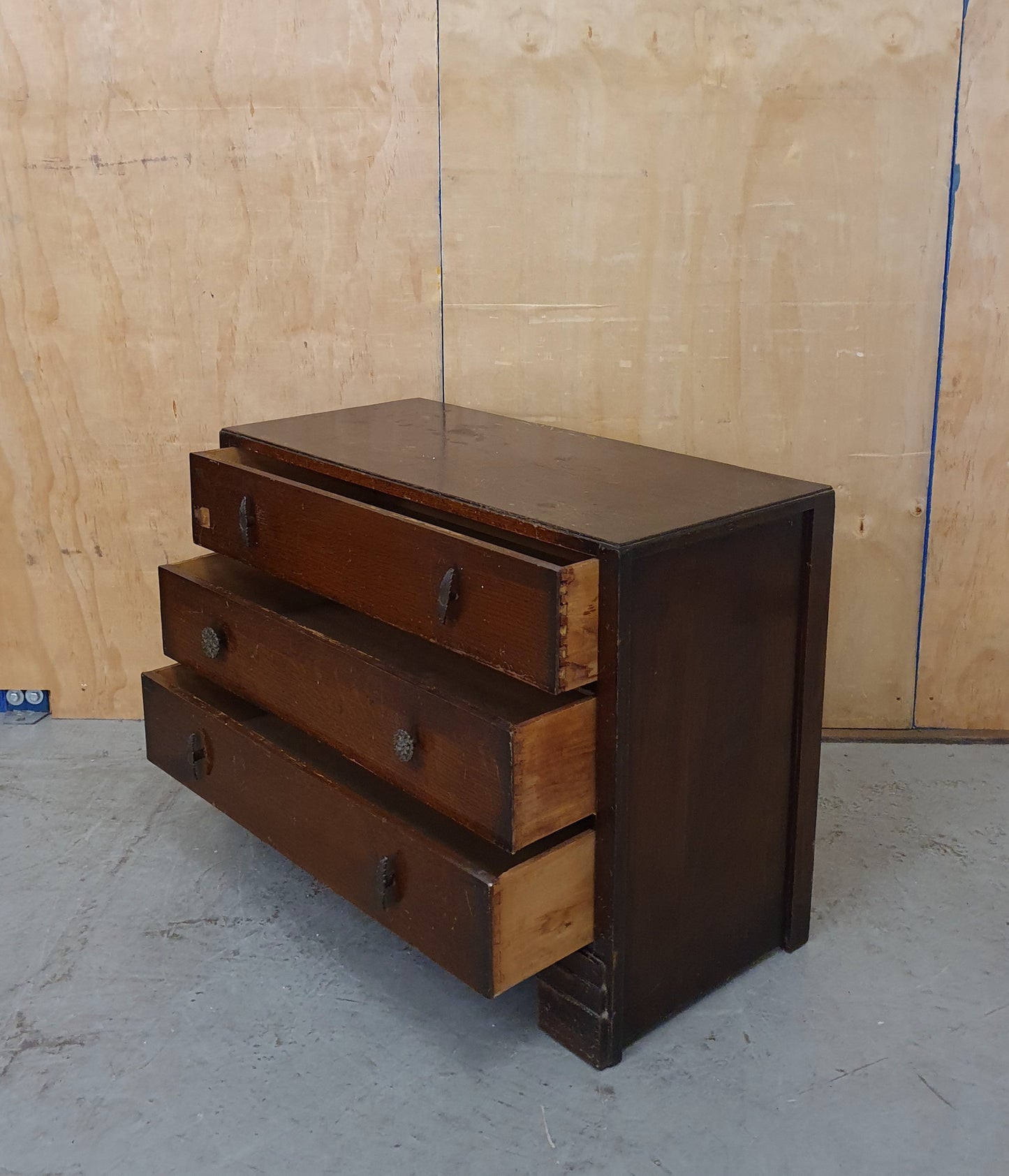 Vintage 3 Drawer Chest of Drawers with Ornate Handles - 100525-01