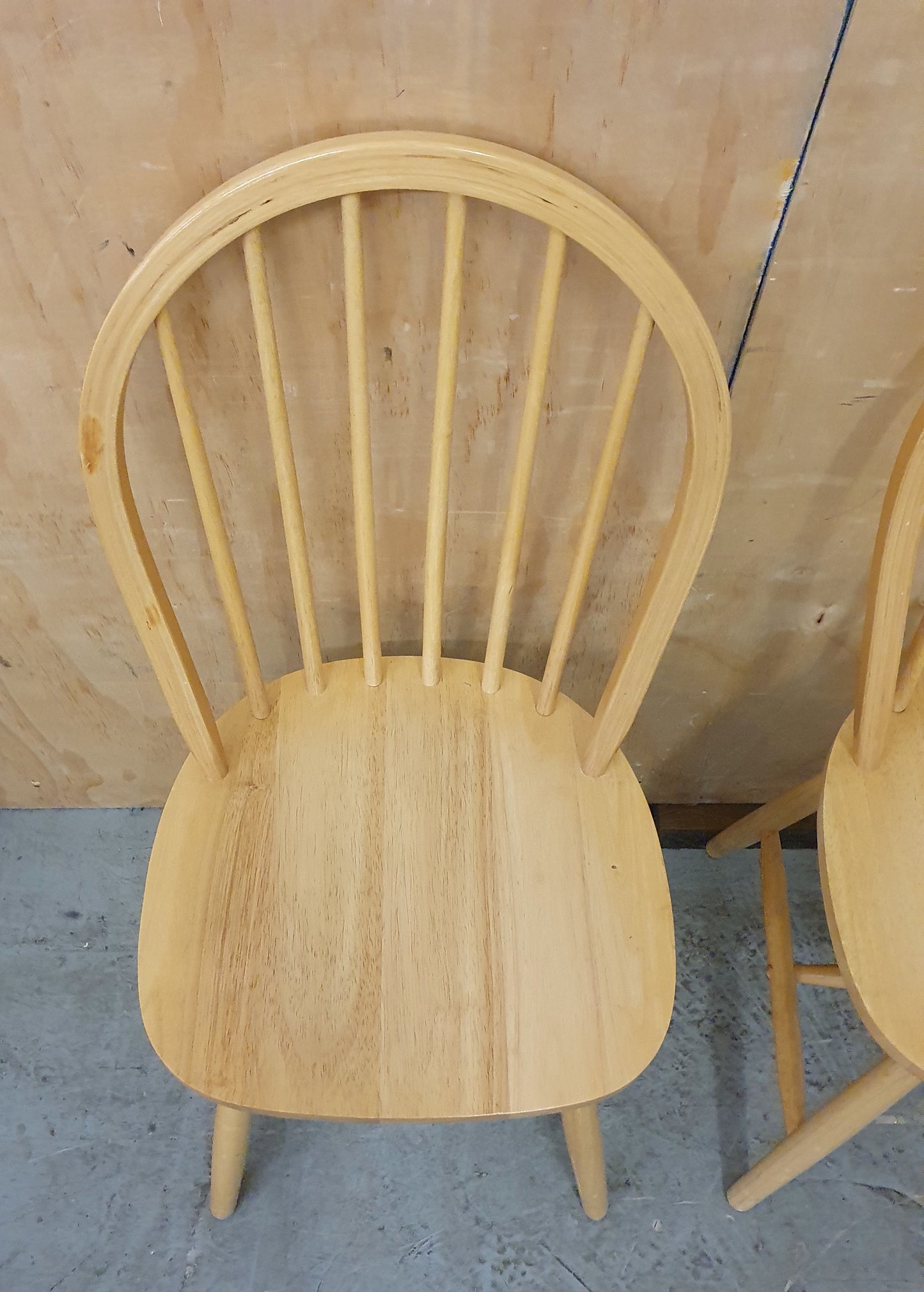 2 Matching Pine Spindle Back Dining Chairs - 104416 / 104417