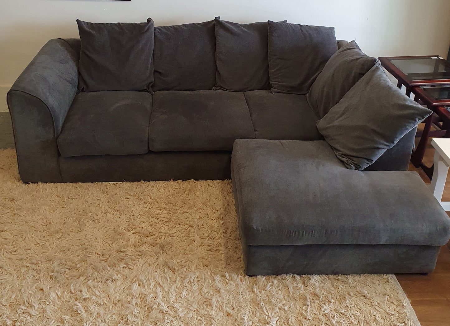 Grey Modern Soft Fabric L-Shape Sofa - 103679