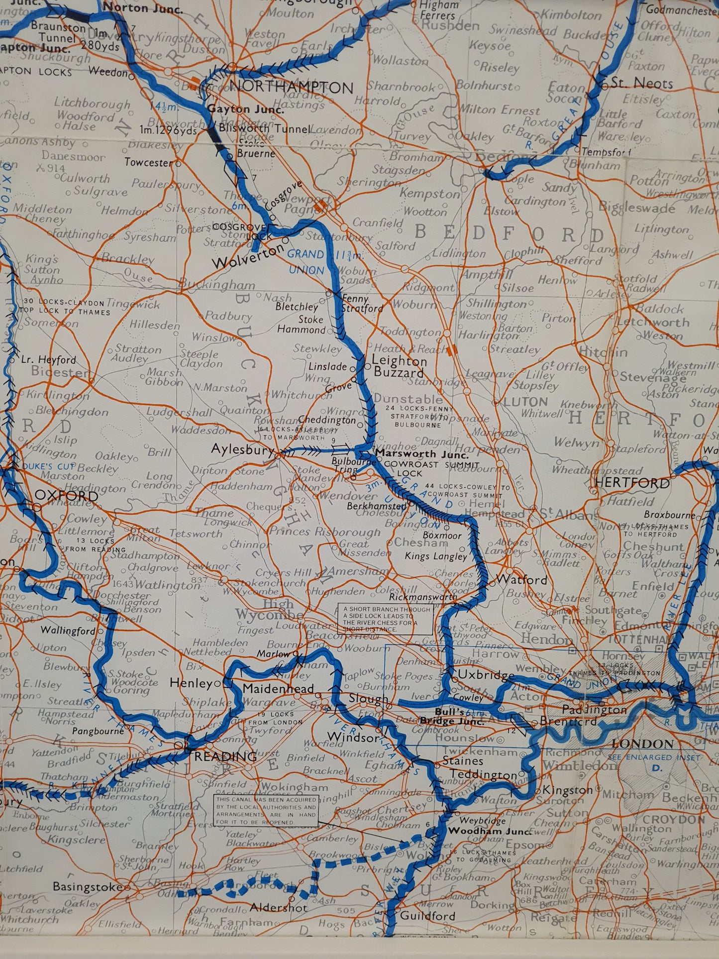 Cambridge Area Map in White Frame - 050425-03