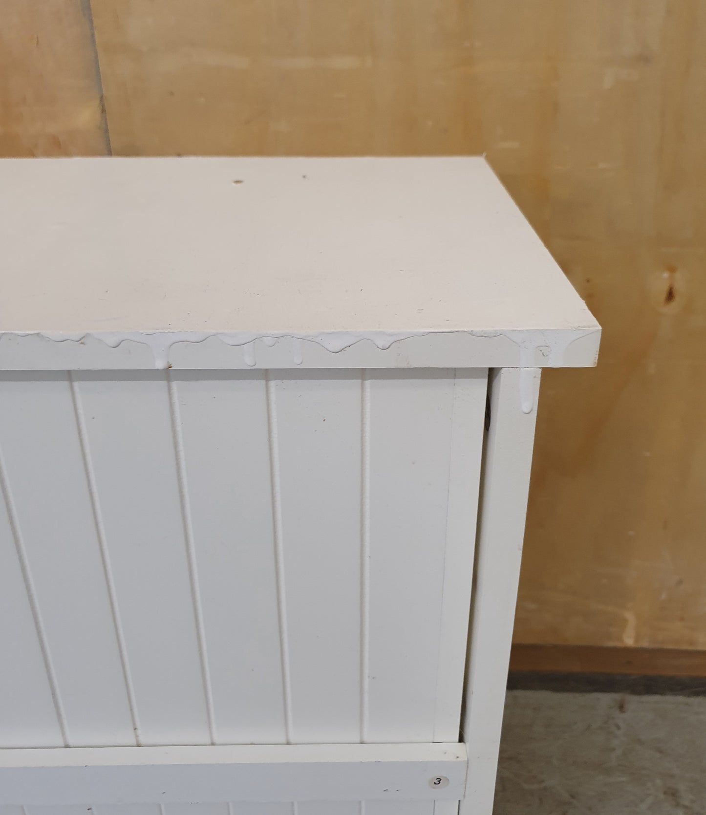Small White Wood 2 Drawer Cabinet - EL104637