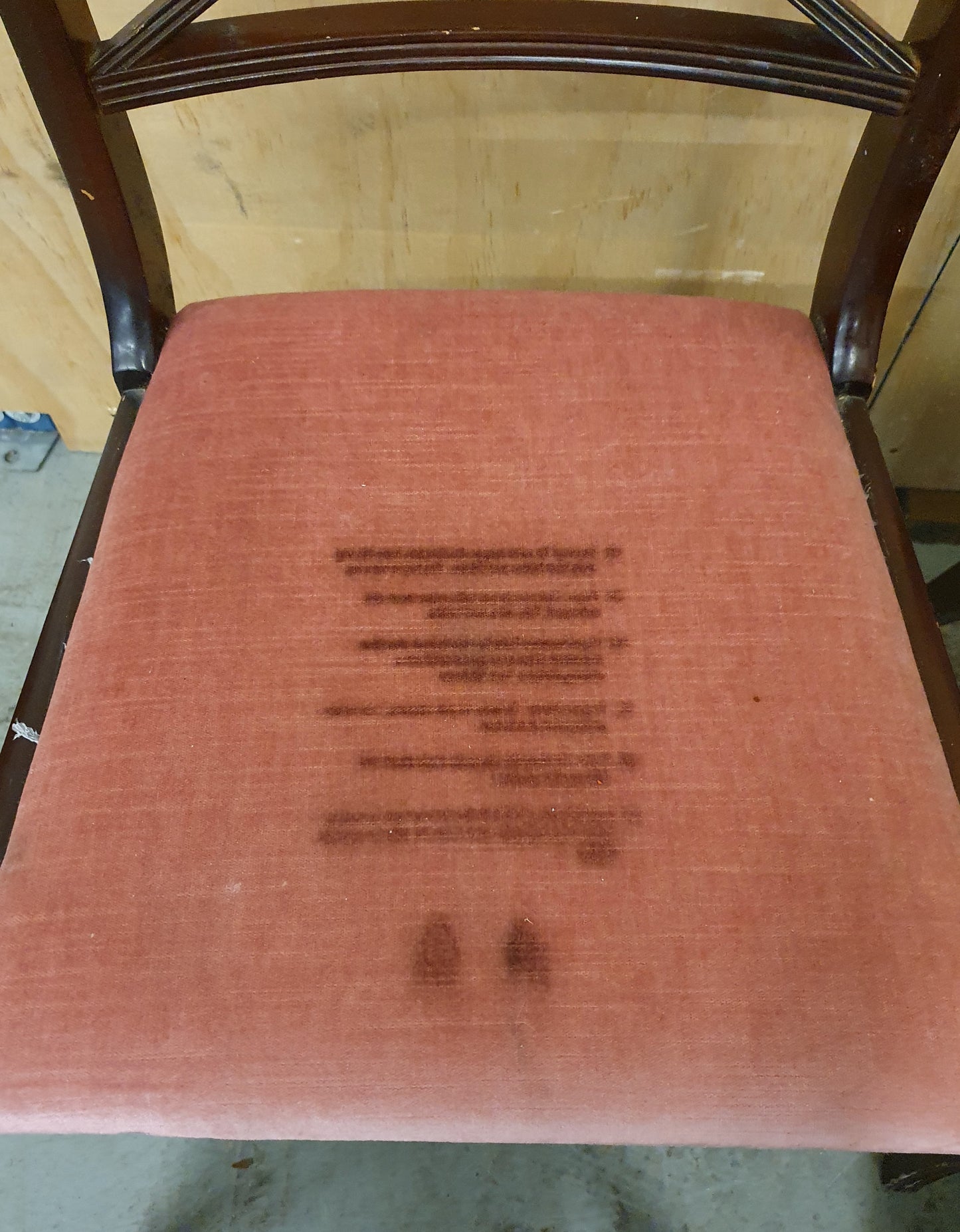 6 Matching Wood Frame Dining Chairs with Pink Soft Fabric Seats - 103464/103465/103466/103467/103468/103469