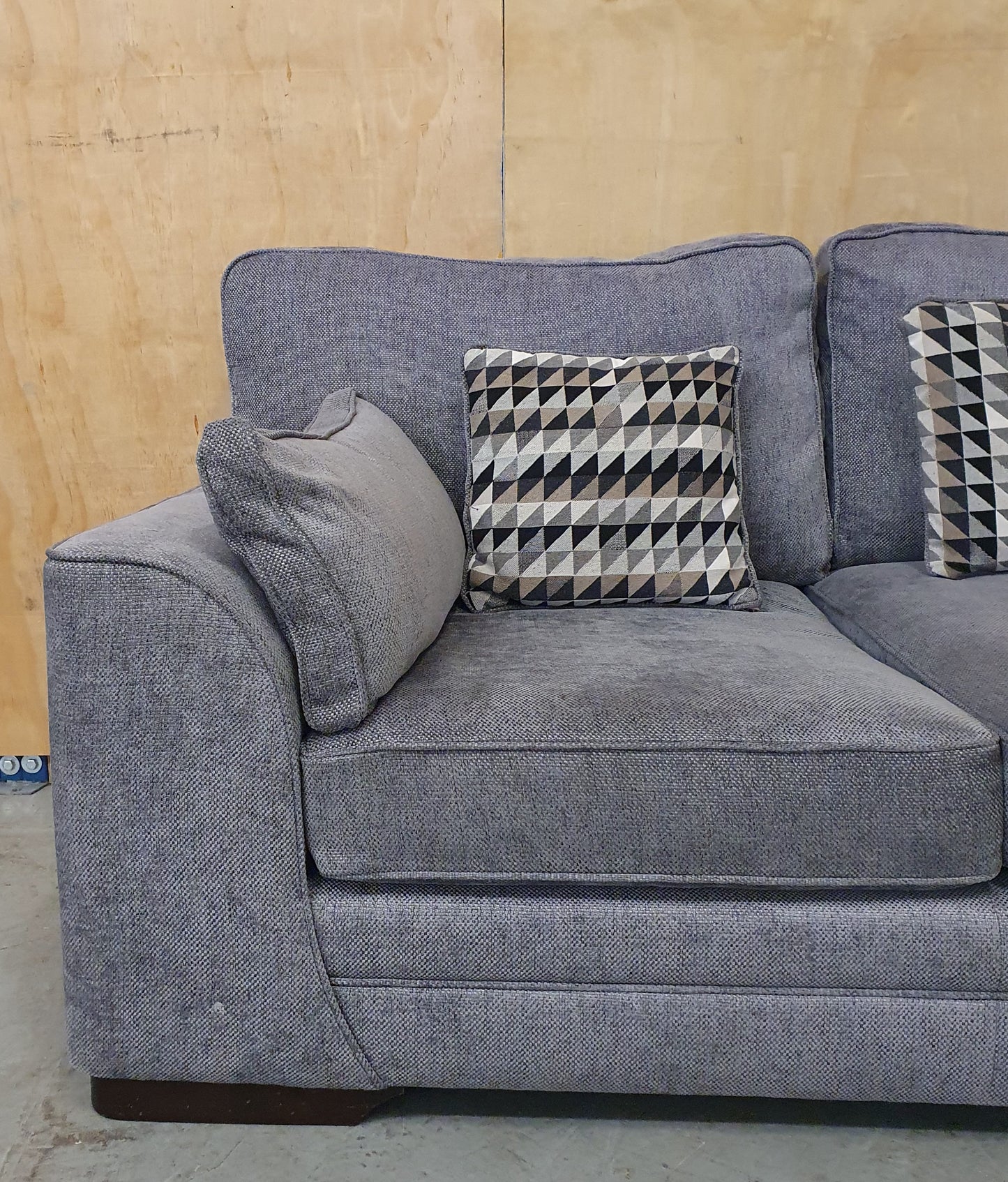 Grey Soft Fabric 2 Seater Sofa with Removable Cushions - 104040