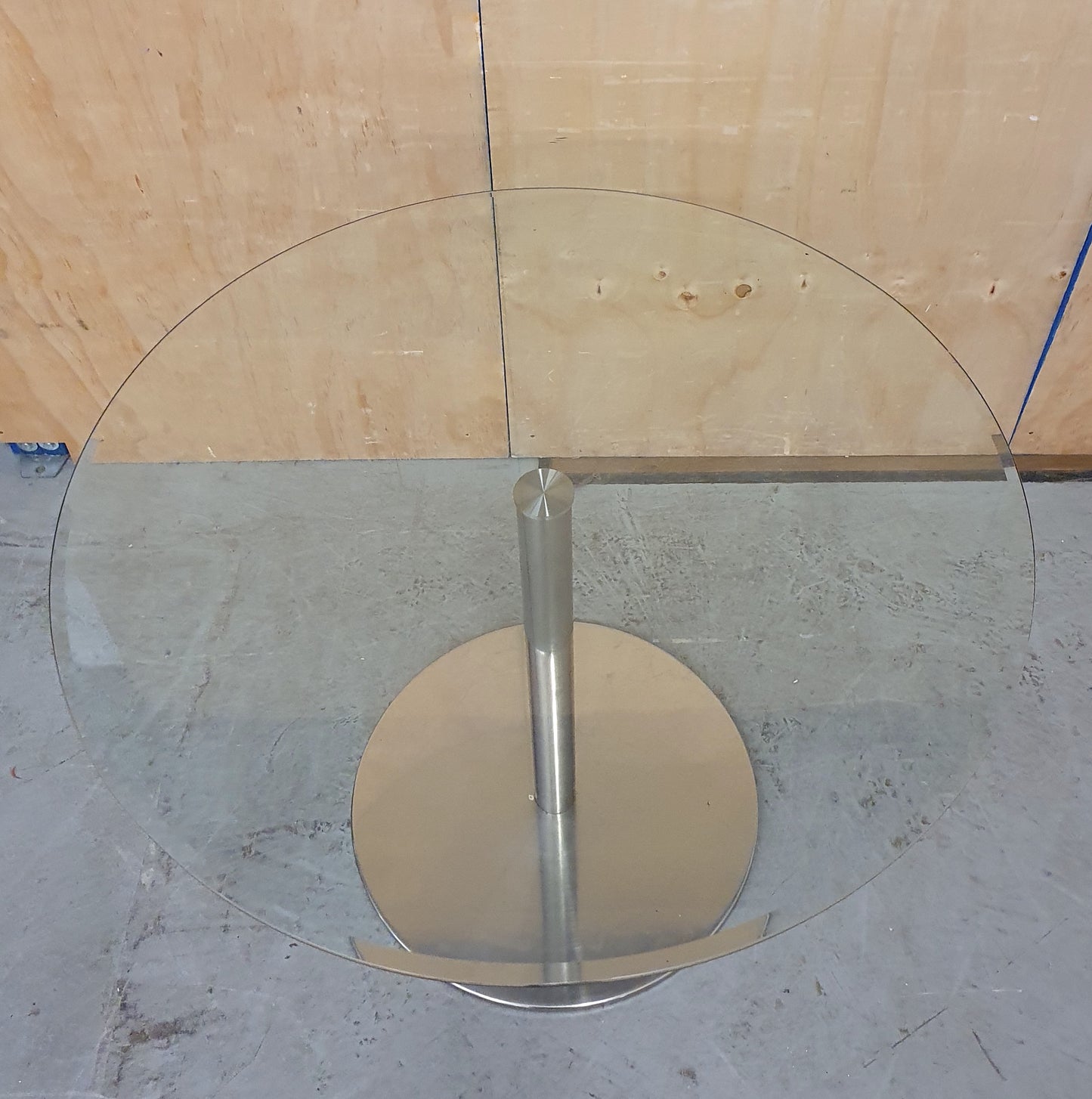 Small Round Glass Top Dining Table with Chrome Base - EL104362