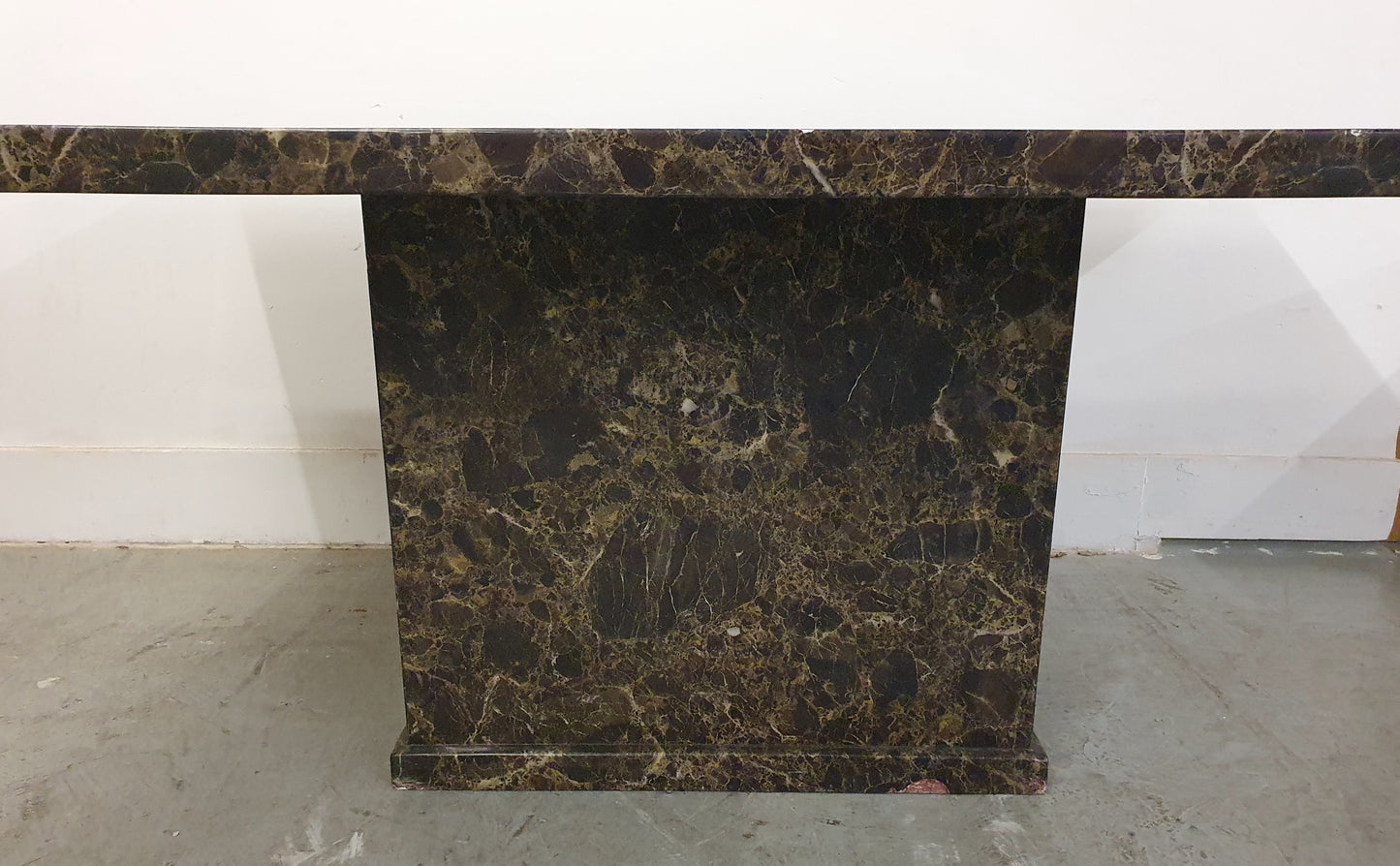 Large Heavy Brown Faux Marble Dining Table - 104429