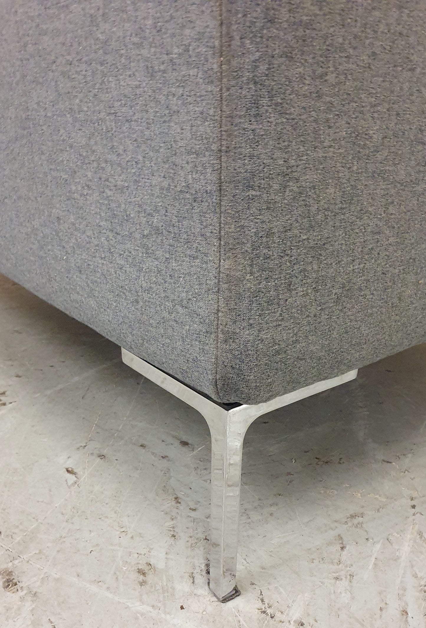 Grey Love Seat / Large Armchair with Chrome Feet - 104573