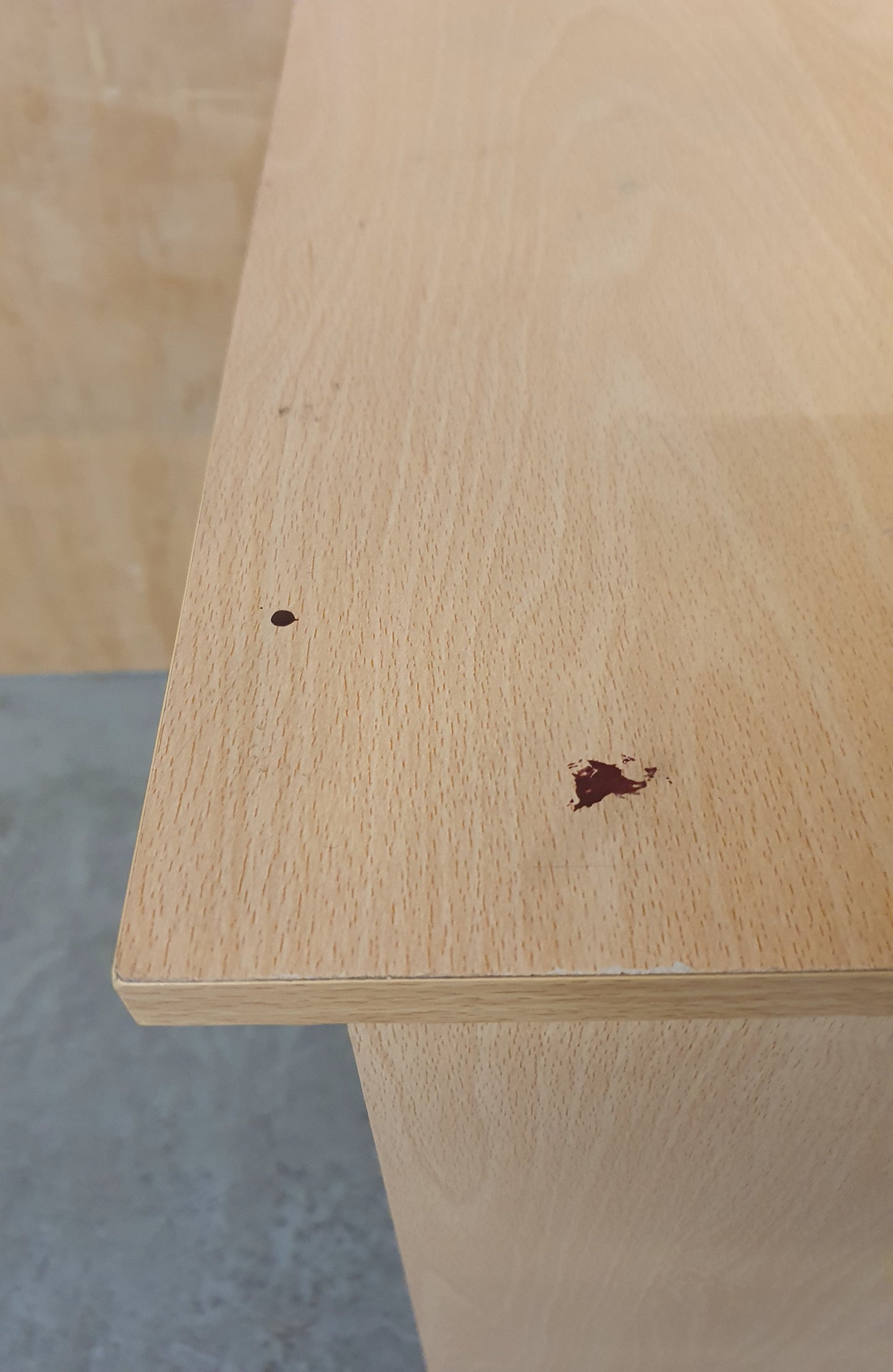 Small Wood Desk with Pull Out Shelf and Lower Shelf - EL104647