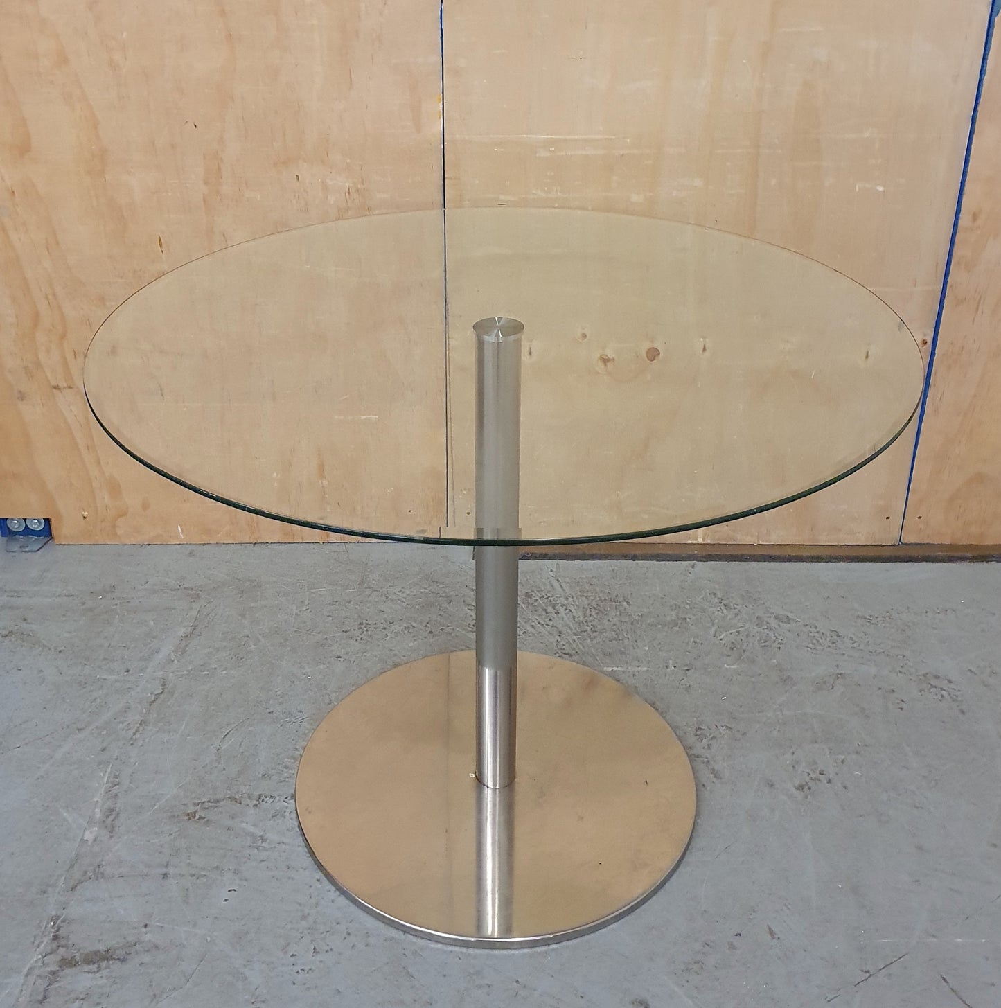 Small Round Glass Top Dining Table with Chrome Base - EL104362