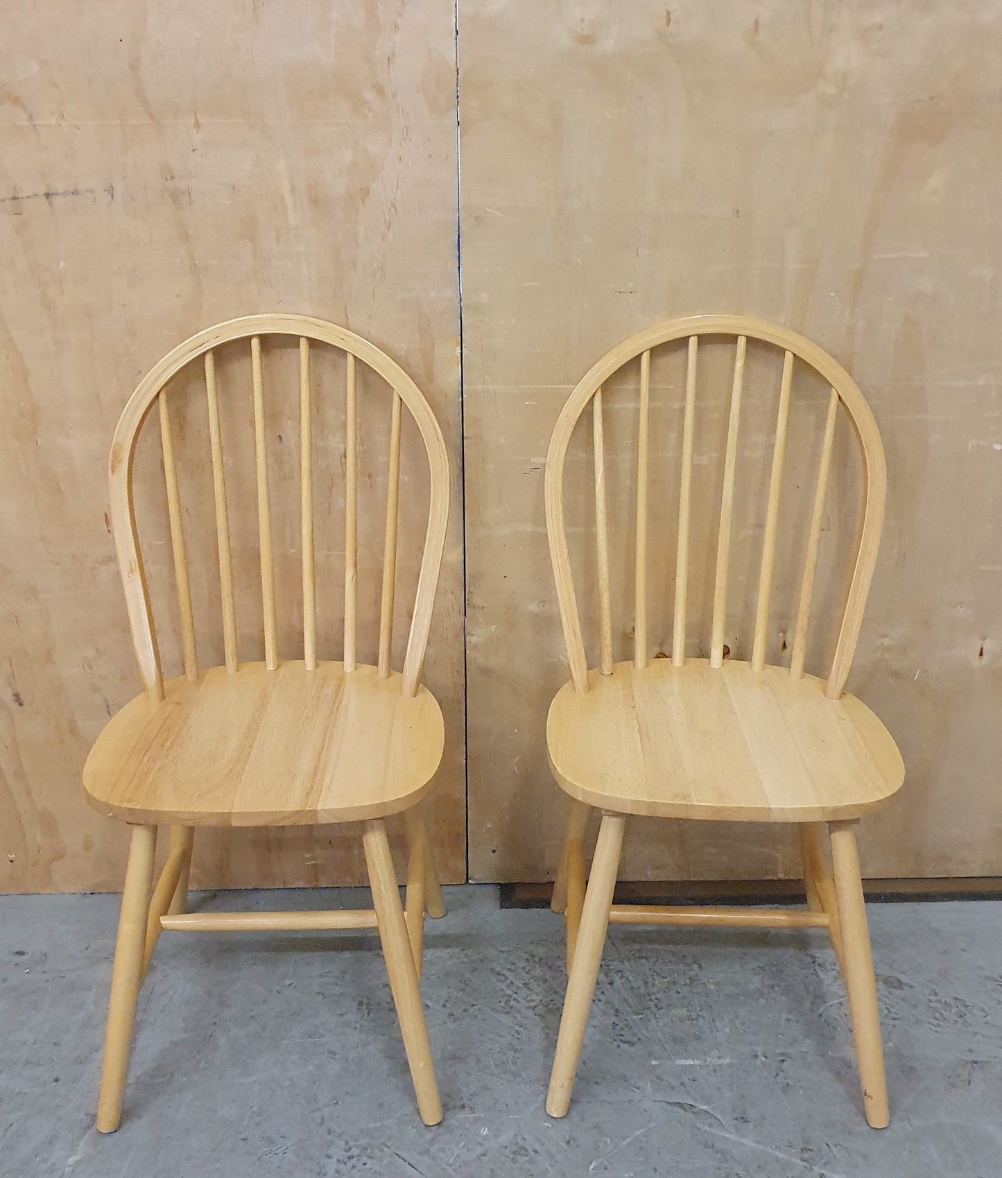 2 Matching Pine Spindle Back Dining Chairs - 104416 / 104417