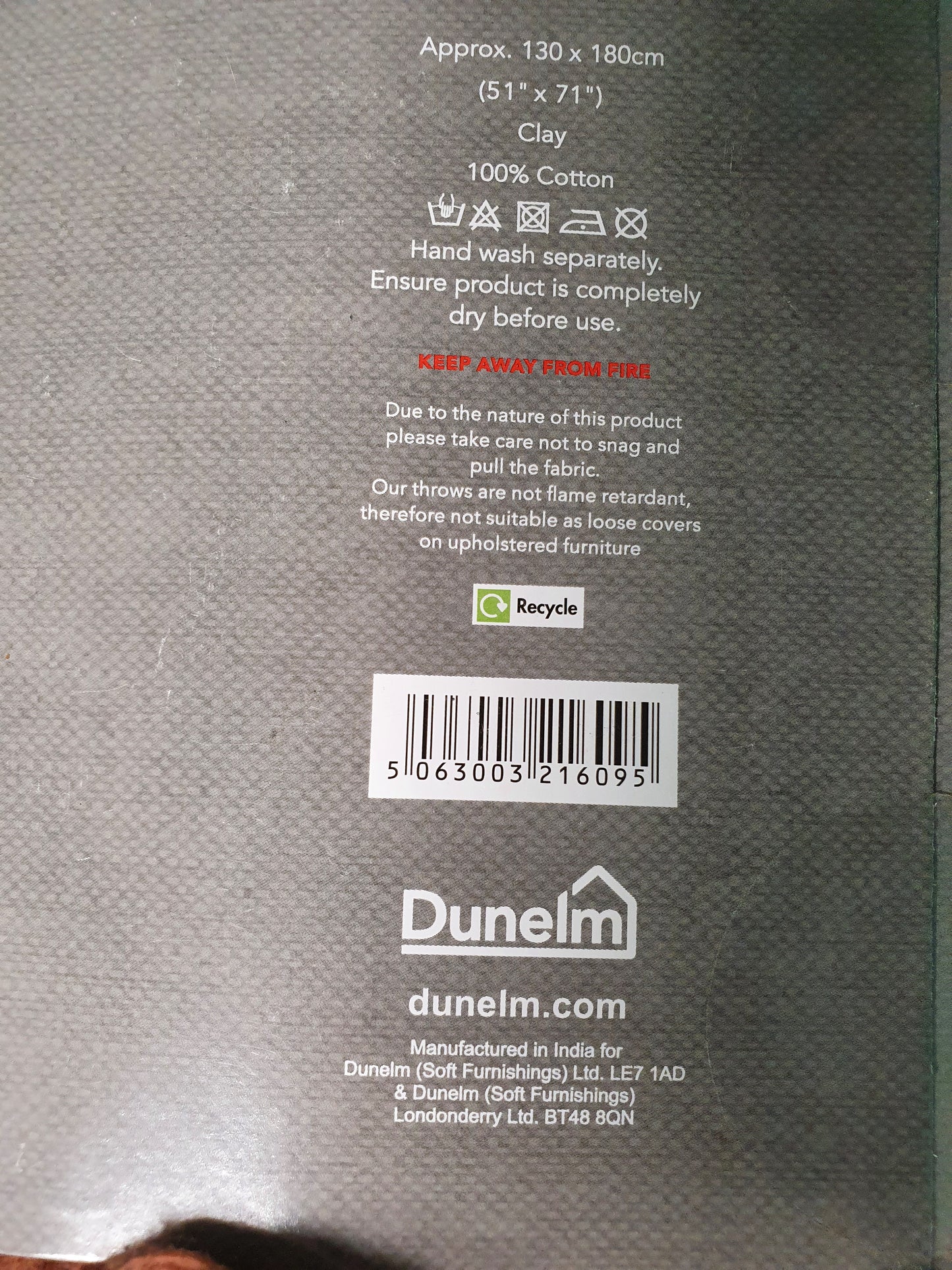 DUNELM Aris Cotton Weave Throw - BB220823-02