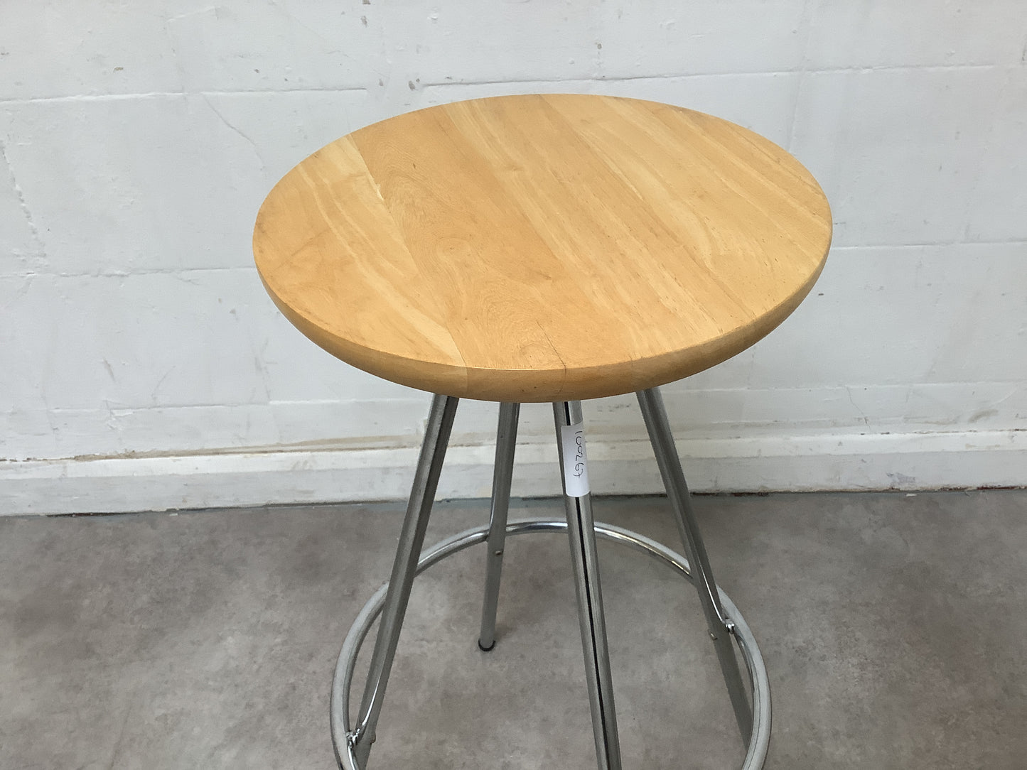 A Pair of modern wooden/chrome stool - 100267/68