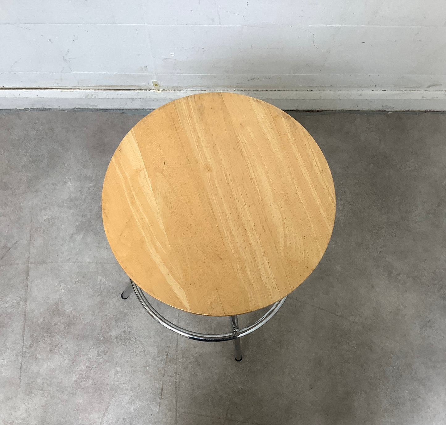 A Pair of modern wooden/chrome stool - 100267/68