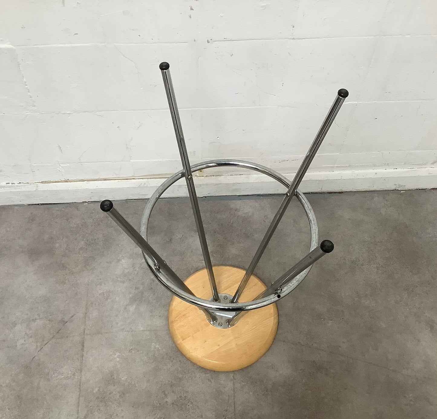 A Pair of modern wooden/chrome stool - 100267/68