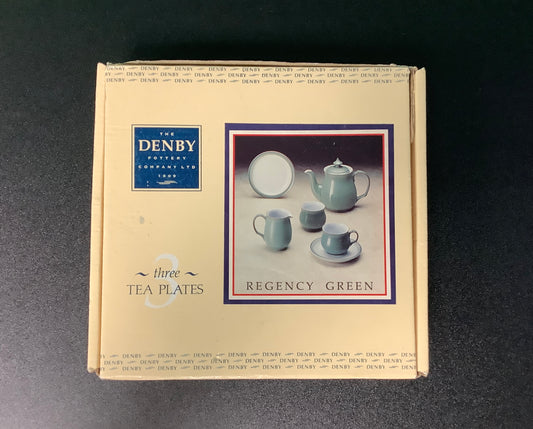 DENBY 4 Regency Green Tea Plates - BB220823-17