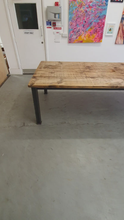 Extra Large Wood Top Conference Table with Metal Frame and Cable Holes - 104288