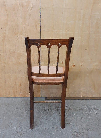 Vintage Single Dining Chair with Decorative Mahogany Frame - EL104484