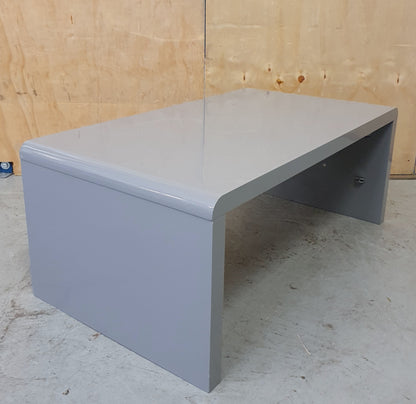 Large Curved Grey High Gloss Modern Coffee Table - 104046