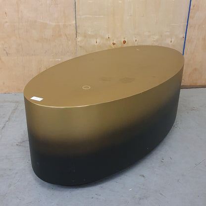 Black and Gold Large Metal Oval Coffee Table - 102959