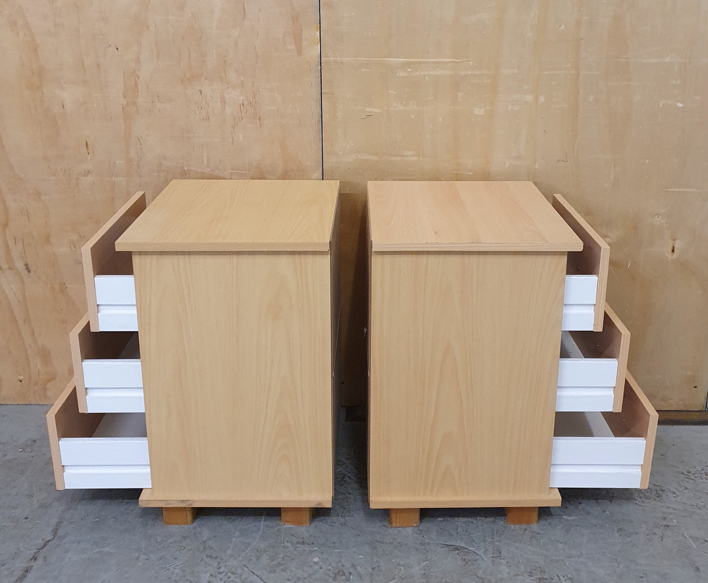 2 Matching 3 Drawer Wood Bedside Cabinets - EL104913 / EL104914
