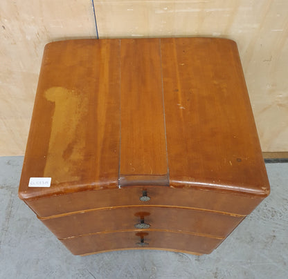 Vintage 3 Drawer Cabinet with Concave Front and Decorative Handles - EL103319