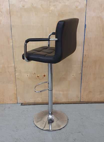 Black Faux Leather Bar Stool - EL01024