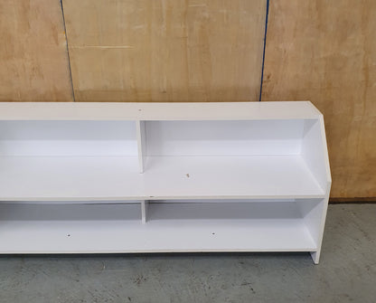 White Wood TV Bench with Shelving - EL100654