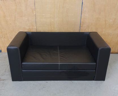 IKEA Black Faux Leather Pull Out Sofa Bed - EL104910