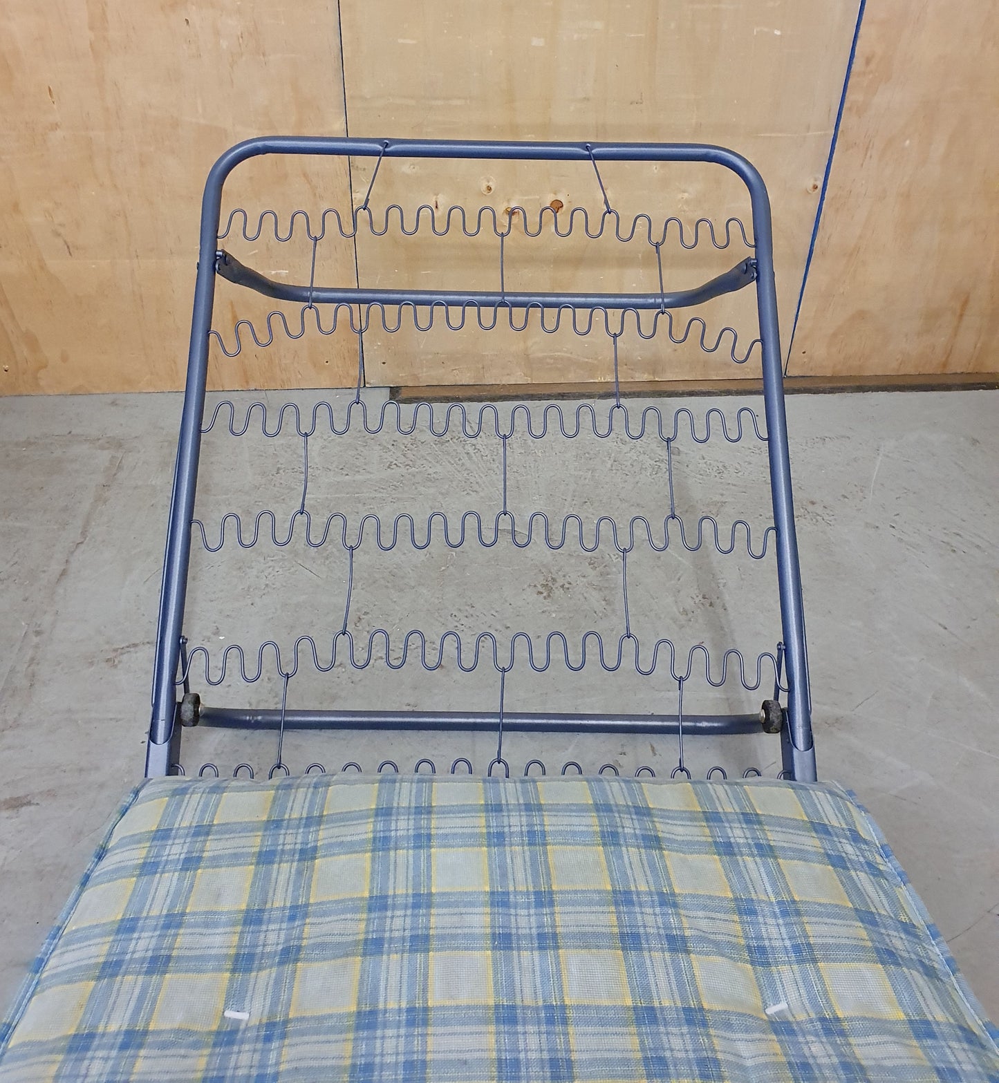 Blue Folding Bed with Mattress and Metal Frame - 281024-06