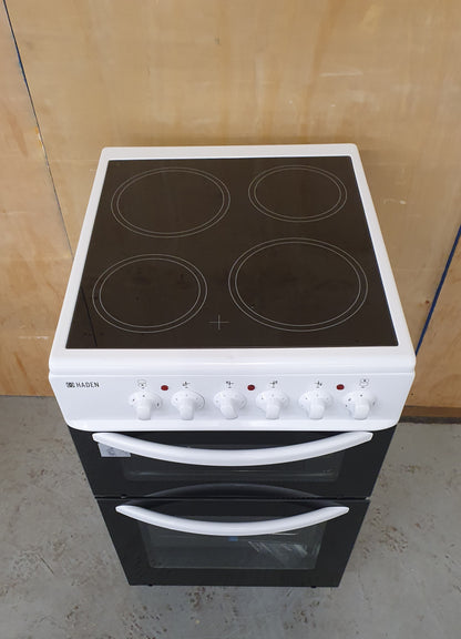 Haden White HE50DOMW 50cm Double Oven With Ceramic Hob - S102576