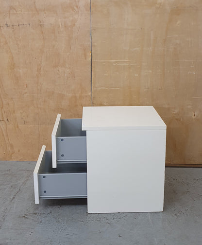 IKEA MALM White Single 2 Drawer Bedside Cabinet - EL103948