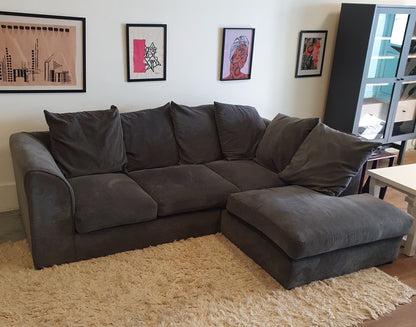 Grey Modern Soft Fabric L-Shape Sofa - 103679