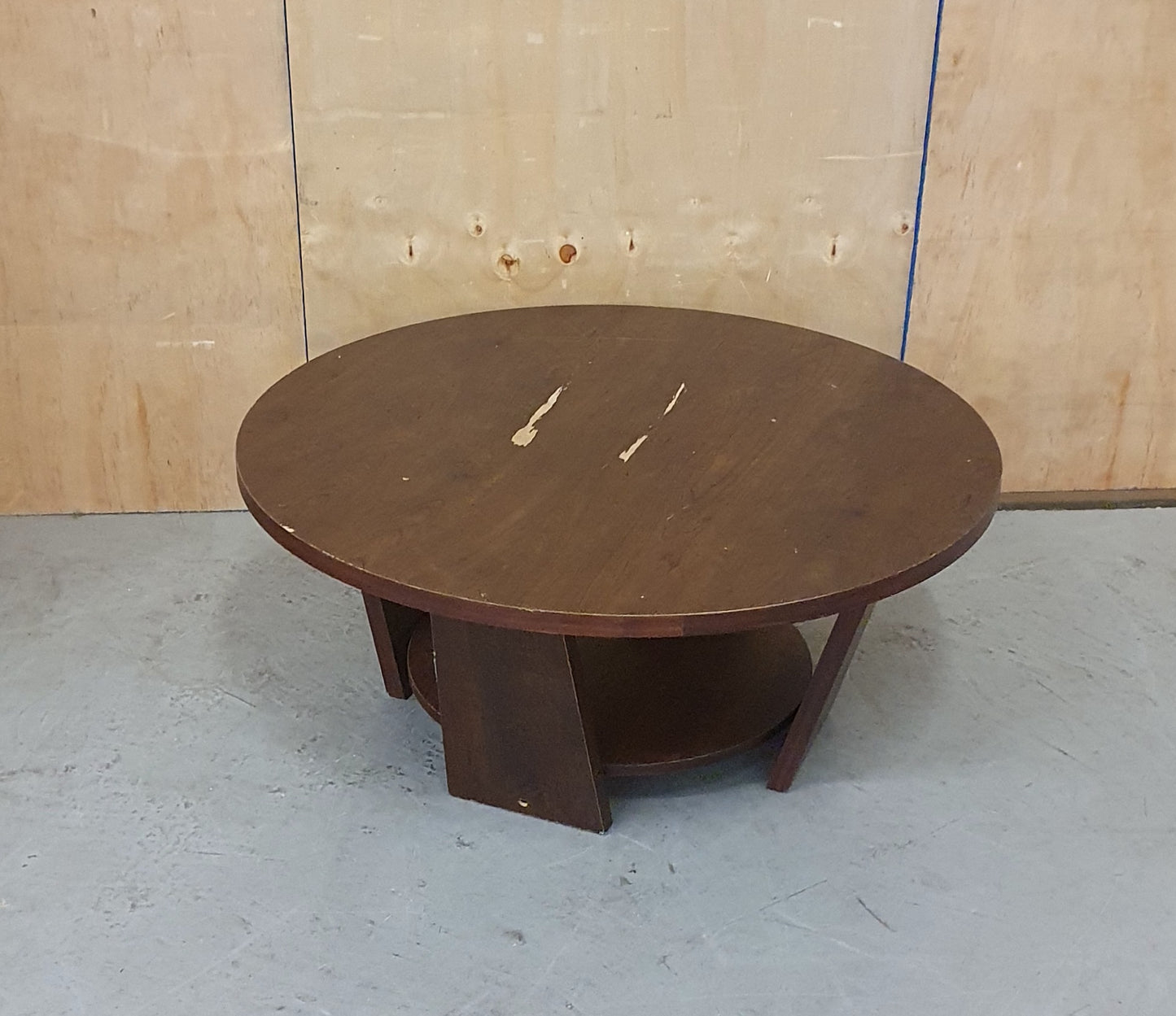 Mahogany 2 Tier Round Large Coffee Table with Panel Sides - EL102856