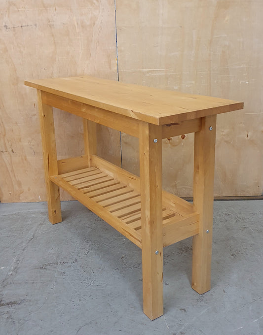 Wood End Table with Lower Slatted Shelf - EL104587