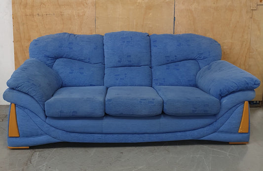 Blue 3 Seater Sofa with Removable Armrests and Backrest - 104155