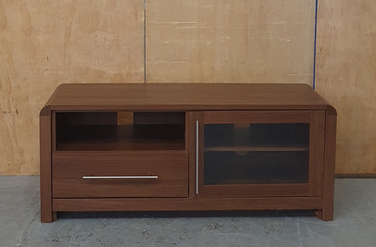 Large Heavy Duty Wooden TV Stand with 1 Glass Door and 1 Drawer - EL104356