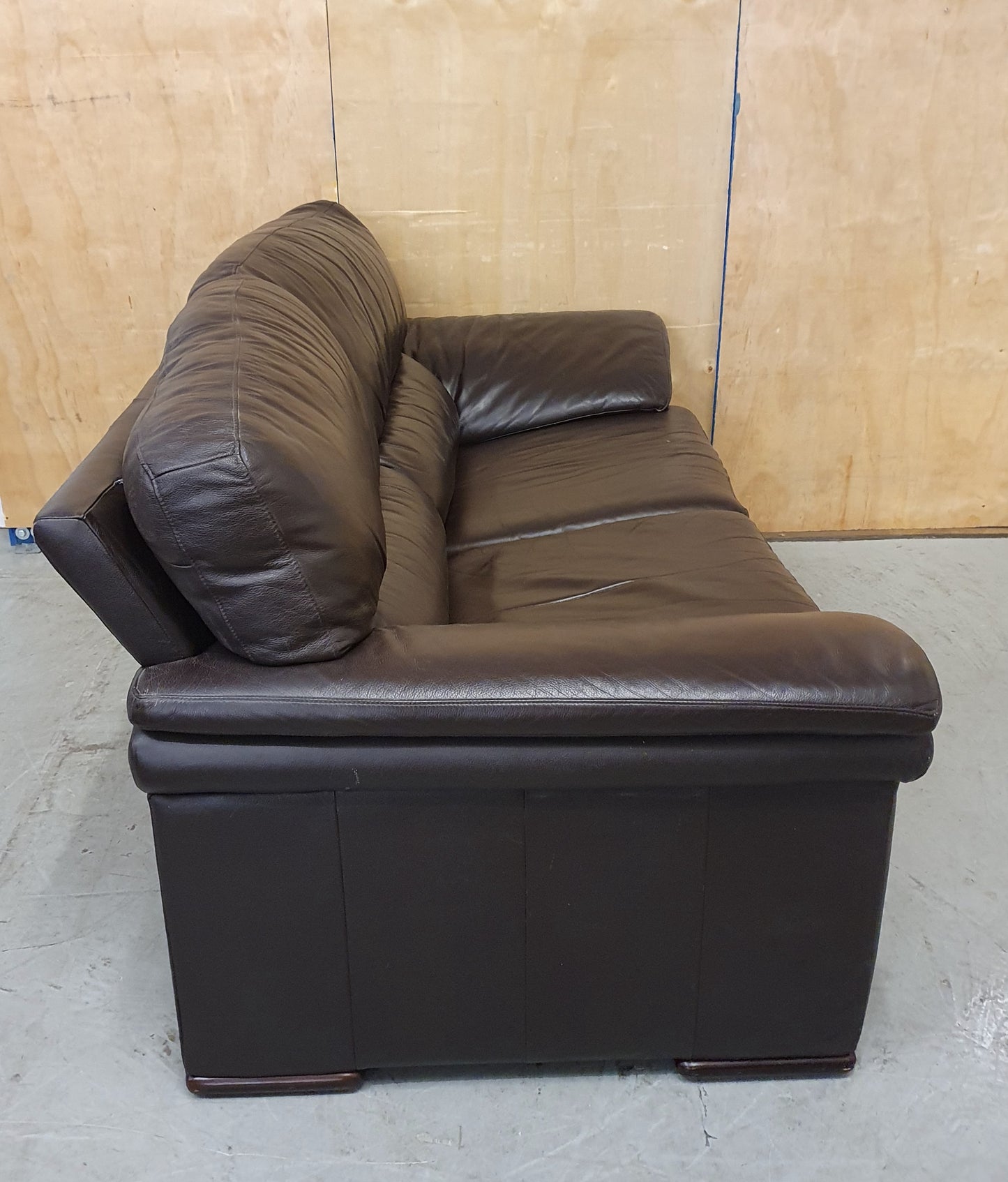 Brown Leather 2 Seater Sofa with Detachable Zipped Back Rests - 104869