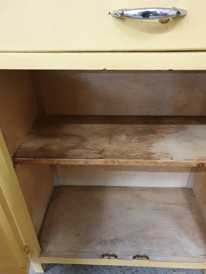Vintage Small 2 Door 1 Drawer Free Standing Wood Kitchen Cabinet - 104033
