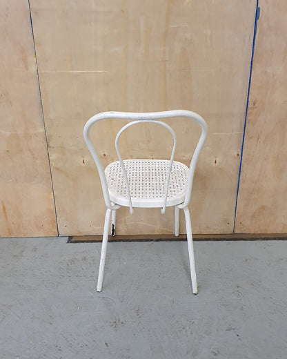 Single White Metal and Plastic Ratan Chair - 101178