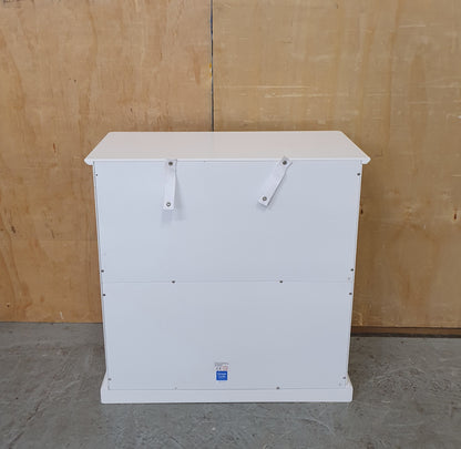 Small 4 Cubby Hole Shelving Unit with 2 Canvas Storage Boxes - EL104591