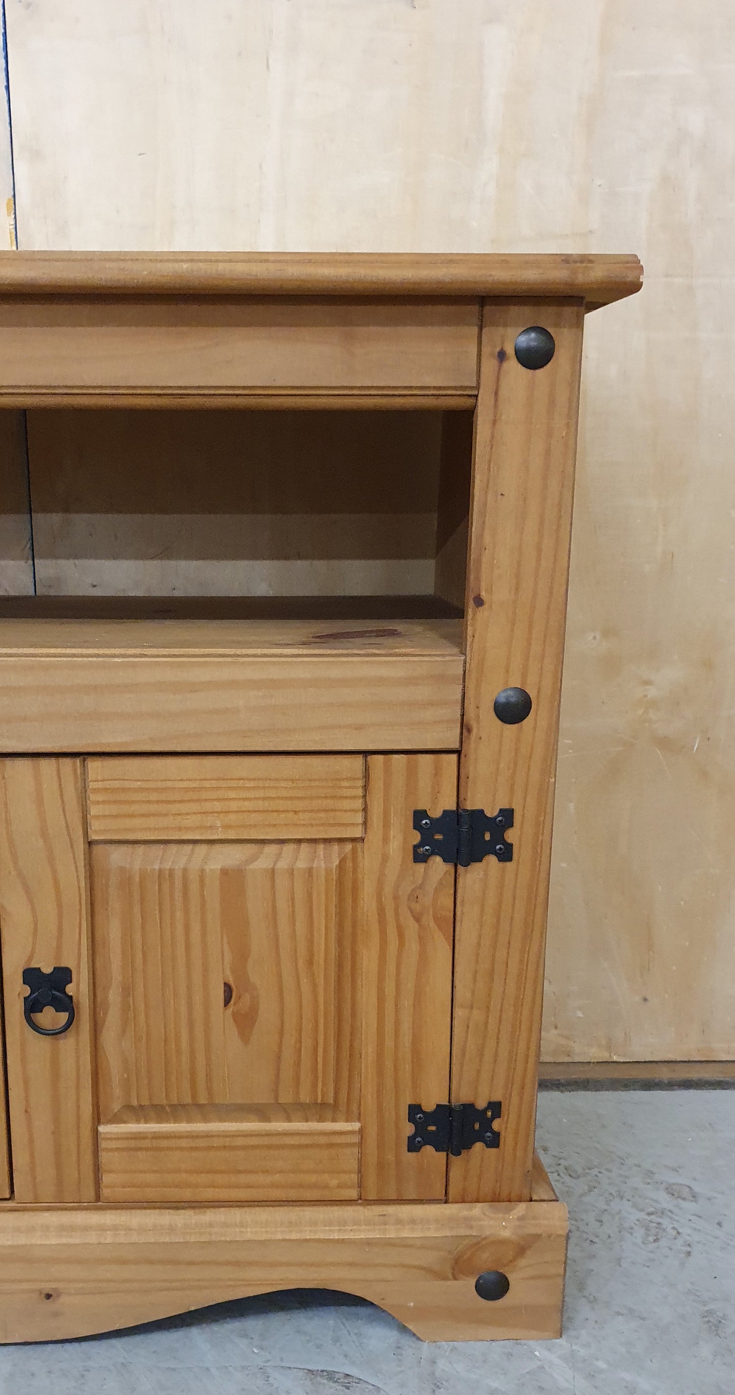 2 Door Wooden Cabinet with Black Handles and Fixtures - EL103058