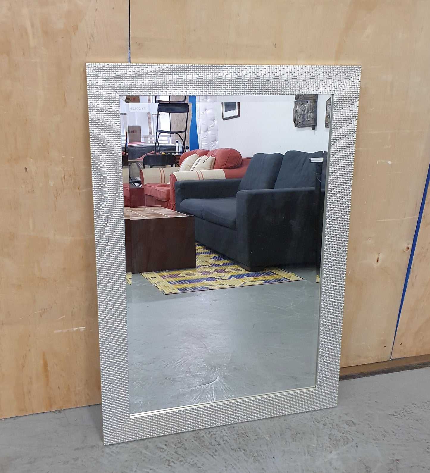 Silver Reflective Mozaic Tiled Frame Large Mirror - EL102811