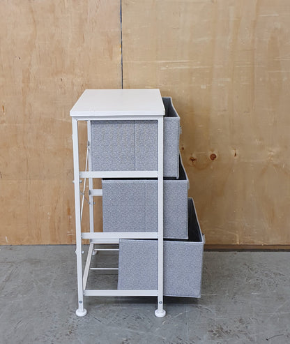 Small 3 Drawer Canvas Chest of Drawers - 104273